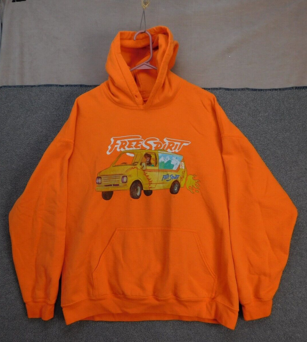 Khalid Men's XL Orange Free Spirit Tour Hooded Long Sleeve Graphic Hoodie
